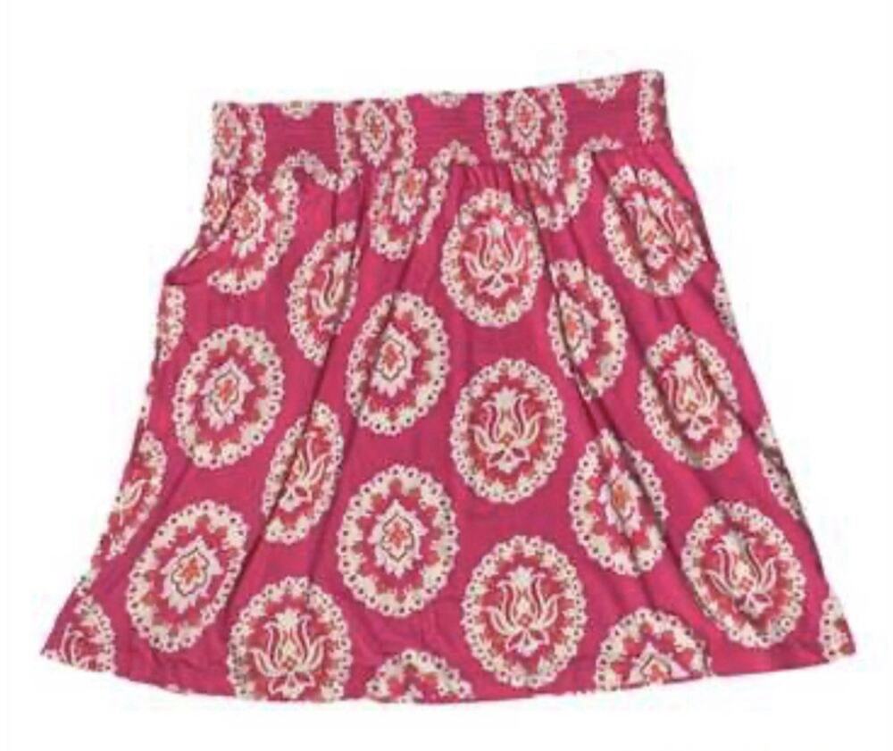 Boden Shirred Waist Cotton Skirt Size Large
